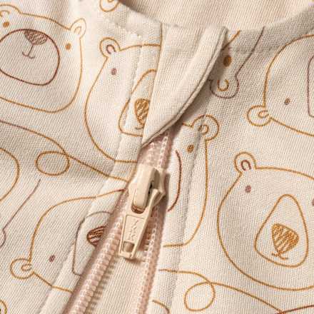 Schlafsack 1 TOG mit Bären-Muster, beige, 70 cm ALANA