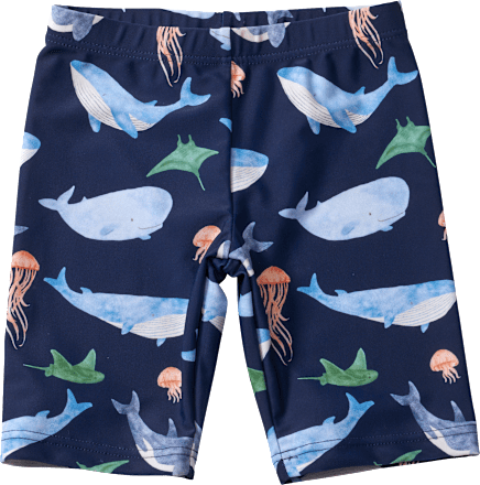 UV Badehose mit Wal-Muster, blau, Gr. 110/116 PUSBLU