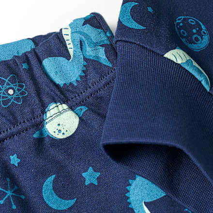 Schlafanzug mit Glow-in-the-Dark Drachen & Weltraum-Muster, blau, Gr. 110/116 PUSBLU