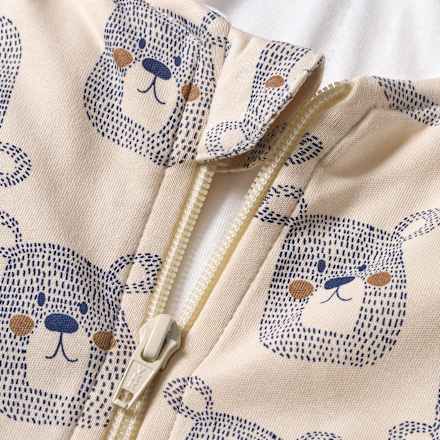 Schlafsack mit Beinen 1 TOG mit Bären-Muster, beige, 110 cm ALANA
