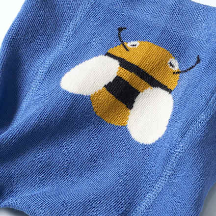 Strumpfhose mit Bienen- & Herz-Motiv, blau & weiß, Gr. 86/92 ALANA