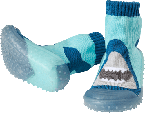 Abenteuer Socken mit Hai-Motiv, blau, Gr. 19/20 PUSBLU