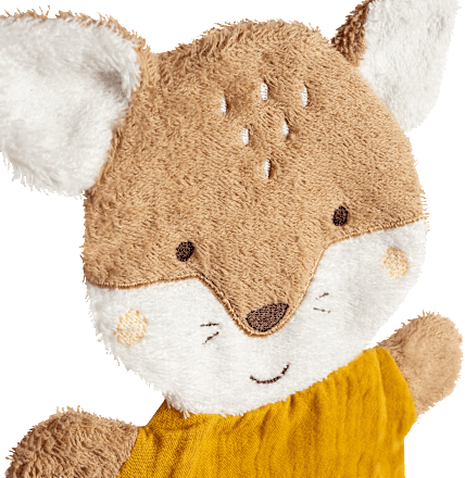 Waschhandschuh Fuchs, gelb fehn