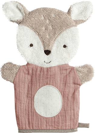 Waschhandschuh Reh, rosa fehn