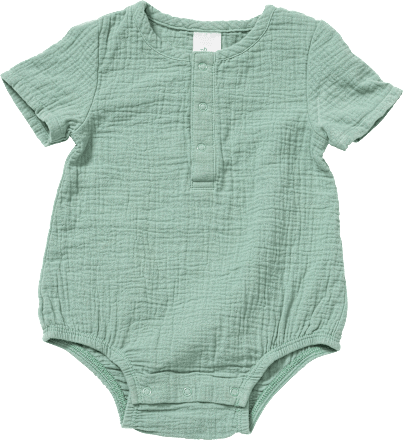 Body Kurzarm aus Musselin, grün, Gr. 86/92 ALANA