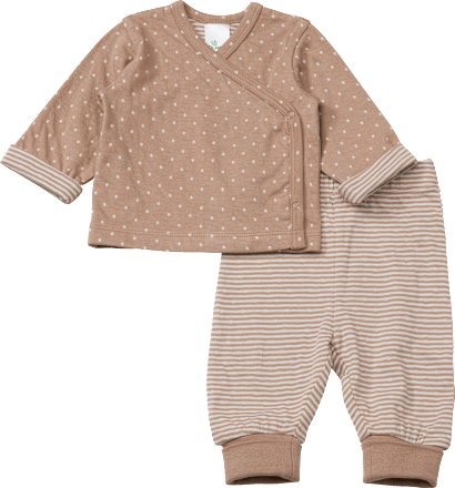 Set mit Wickelshirt & Hose, braun, Gr. 50/56 ALANA