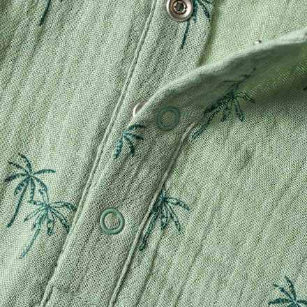 Body Kurzarm aus Musselin mit Palmen-Muster, grün, Gr. 98/104 ALANA