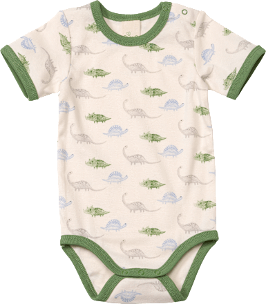 Body Kurzarm mit Dinosaurier-Muster, beige, Gr. 86/92 ALANA