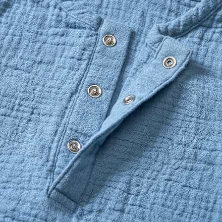 Body Kurzarm aus Musselin, blau, Gr. 86/92 ALANA