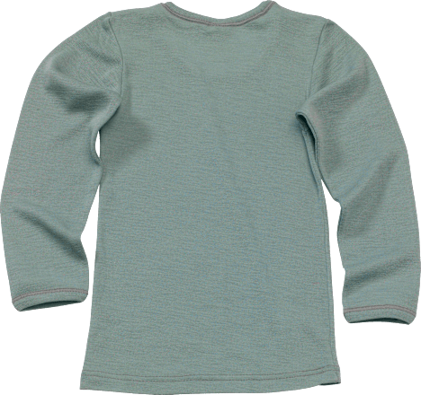 Kinder Unterhemd, Gr. 122/128, aus Bio-Wolle und Seide, grün ALANA