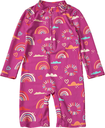 UV Badeoverall mit Regenbogen-Muster, lila, Gr. 98/104 PUSBLU