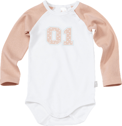 Baby Body, Gr. 86/92, in Bio-Baumwolle, weiß, rosa PUSBLU
