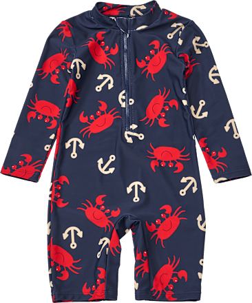 UV Badeoverall mit Krebs- & Anker-Muster, blau & rot, Gr. 86/92 PUSBLU