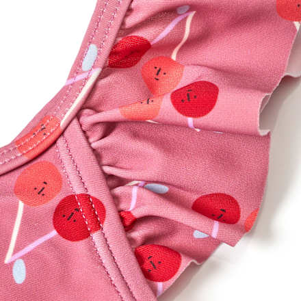 Badeanzug mit Kirsch-Muster, rosa, Gr. 98/104 PUSBLU