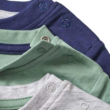 Langarmshirts, grau + blau + grün, Gr. 74 ALANA