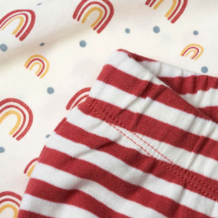 Kinder Schlafanzug, Gr. 134/140, aus Bio-Baumwolle, rot, weiß ALANA