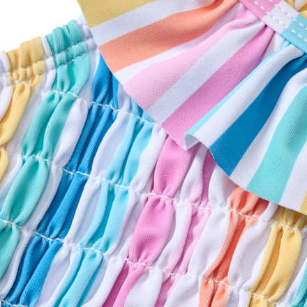 Badeanzug mit Streifen-Muster, bunt, Gr. 98/104 PUSBLU