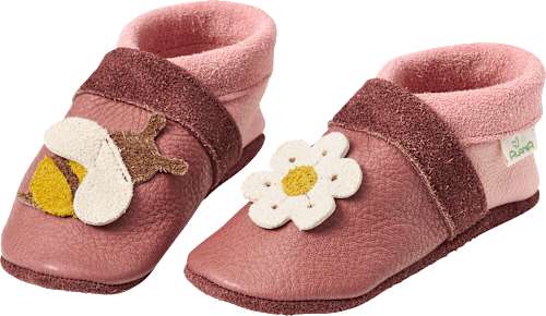 Lederschuhe mit Blumen- & Bienen-Applikation, rosa, Gr. 22/23 ALANA