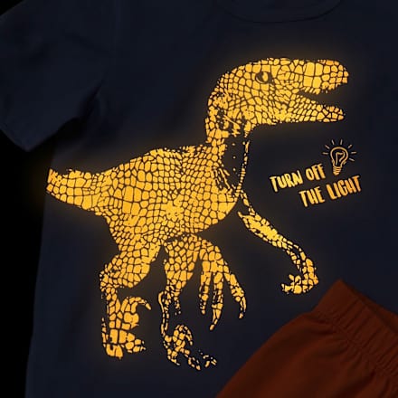 Schlafanzug mit Glow-in-the-Dark Dino Print, blau & rot, Gr. 92 PUSBLU