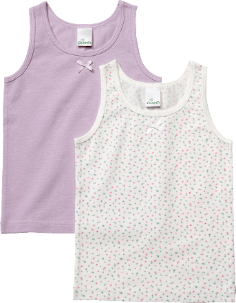 Unterhemden mit Blümchen-Muster, lila & weiß, Gr. 122/128 ALANA