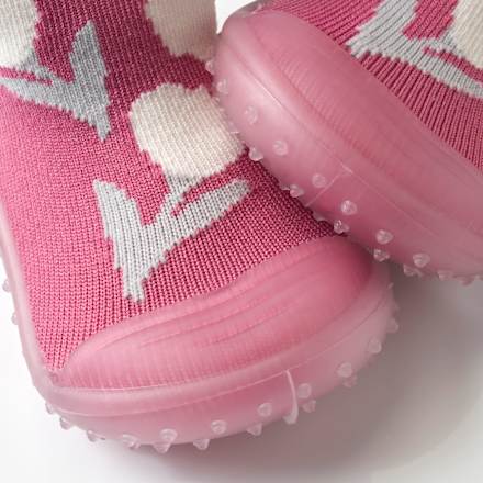 Abenteuer Socken mit Blumen-Muster, rosa, Gr. 23/24 PUSBLU