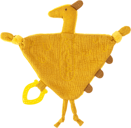 Schmusetuch Dino, gelb fehn