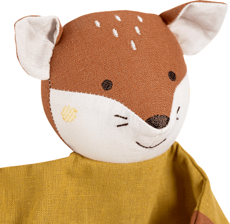 Handpuppe Fuchs, braun/weiß fehn
