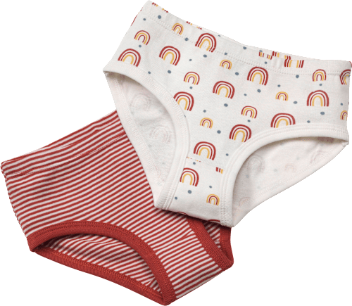 2er Pack Unterhosen, Gr. 122/128, aus Bio-Baumwolle, weiß, rot ALANA