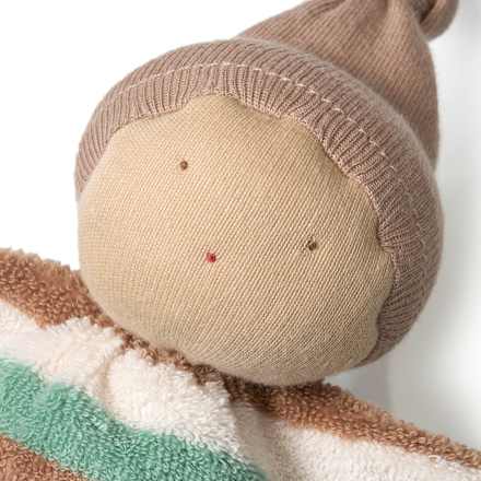 Püppchen mit Ringel-Muster, grün & beige ALANA