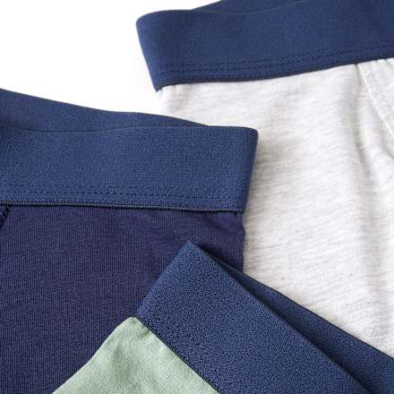 Boxershorts, grau melange + blau + grün, Gr. 134/140 ALANA