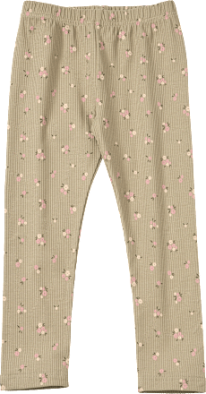 Leggings mit Blumen-Muster und Ripp-Struktur, grün, Gr. 110 ALANA