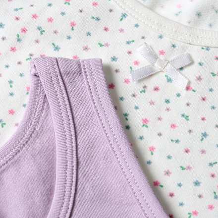 Unterhemden mit Blümchen-Muster, lila & weiß, Gr. 122/128 ALANA