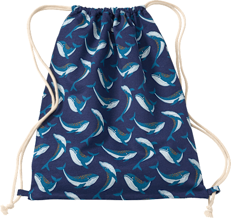 Turnbeutel mit Wal-Muster, blau, 40 x 32 cm ALANA