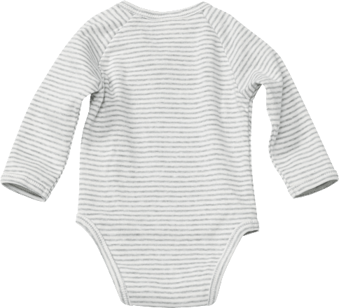 Baby Wickelbody, aus Bio-Baumwolle, Gr. 62/68, weiß, grau ALANA
