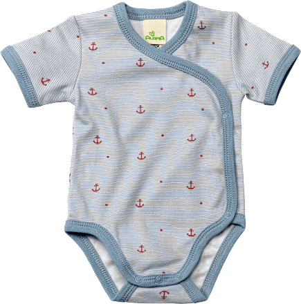 Baby Wickelbody, Gr. 62/68, aus Bio-Baumwolle, blau ALANA