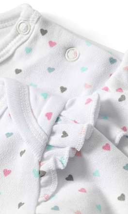 Set aus Baby und Puppen Body, Gr. 98/104, in Bio-Baumwolle, weiß, bunt PUSBLU