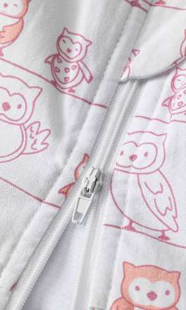 Kinder Web Schlafsack 3 TOG, 130 cm, in Bio-Baumwolle und recyceltem Polyester, weiß, rosa PUSBLU