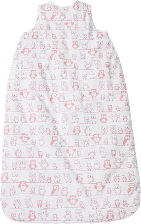Kinder Web Schlafsack 3 TOG, 130 cm, in Bio-Baumwolle und recyceltem Polyester, weiß, rosa PUSBLU