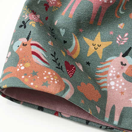 Mütze mit Einhorn-Muster, bunt, Gr. 50/51 ALANA