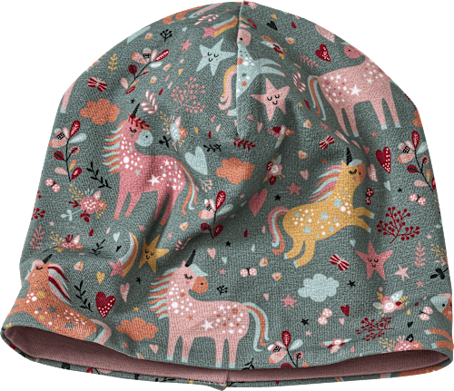 Mütze mit Einhorn-Muster, bunt, Gr. 50/51 ALANA