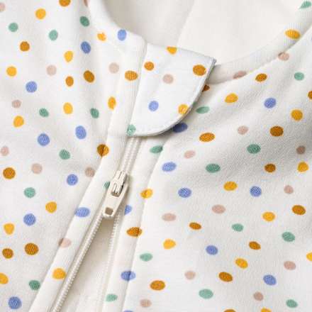 Schlafsack 2 TOG mit Punkte-Muster, weiß, 80 cm ALANA