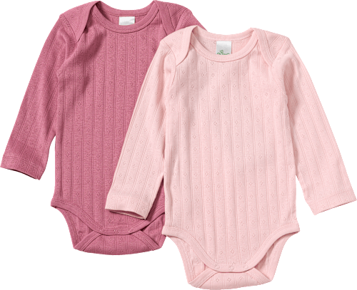 Bodys Langarm mit Ajour-Struktur, rosa, Gr. 74/80 ALANA