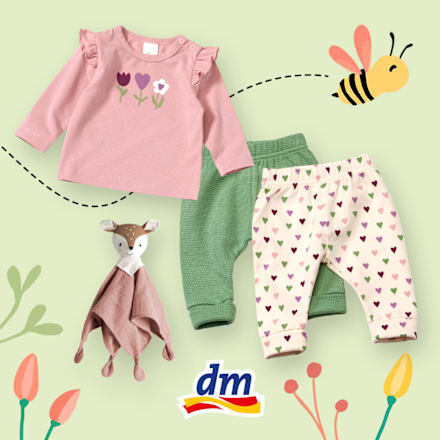 Leggings mit Waffel-Struktur + Herz-Muster, grün & rosa, Gr. 62 ALANA