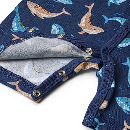 Schlafanzug Pro Climate mit Wal-Muster, blau, Gr. 74/80 ALANA