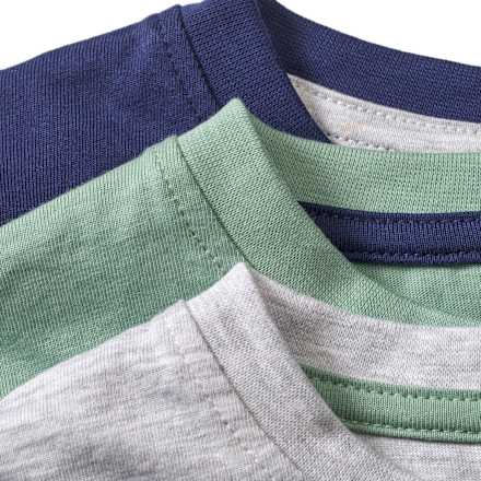 Langarmshirts, grau + blau + grün, Gr. 116 ALANA