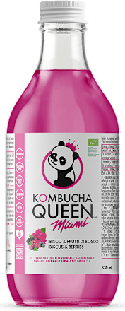 Kombucha gusto ibisco e frutti di bosco a base di tè verde fermentato KOMBUCHA QUEEN