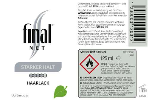 Haarspray Duftneutral Final Net