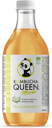Kombucha gusto fiori di sambuco a base di tè verde fermentato KOMBUCHA QUEEN