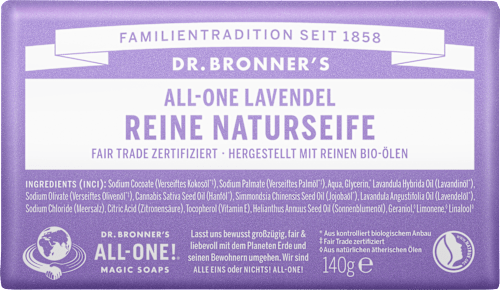 Seifenstück reine Naturseife Lavendel Dr.Bronner's