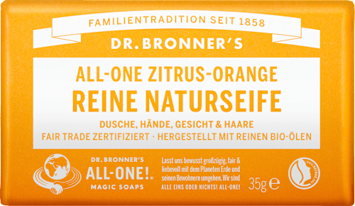 Seifenstück reine Naturseife all one Zitrus & Orange Dr.Bronner's